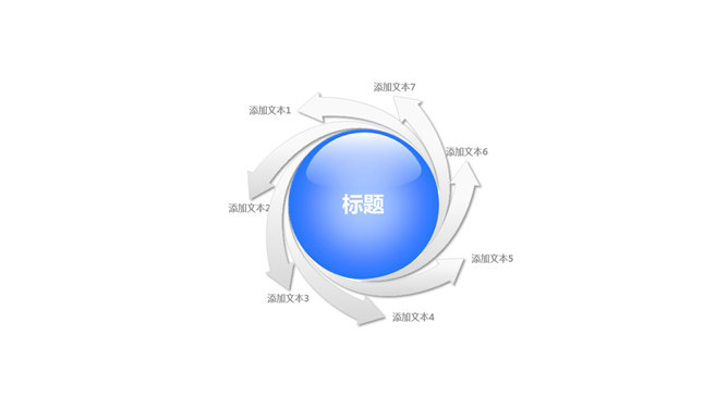 旋转箭头扩散关系PPT模板