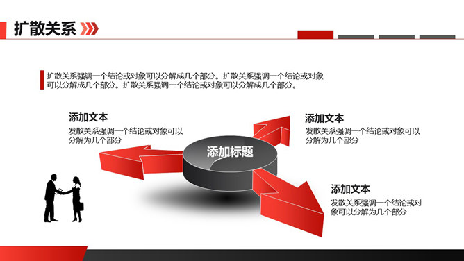 立体三项扩散关系PPT模板